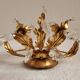 Hand-forged wall lamp gilded with gold leaf and crystals, Italy
