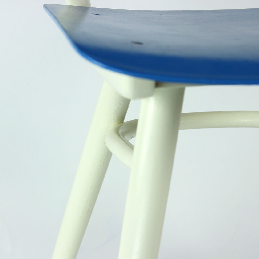 Chair in blue & white by ton, czechoslovakia 1960s