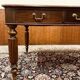 Old English Writing Desk with black leather top