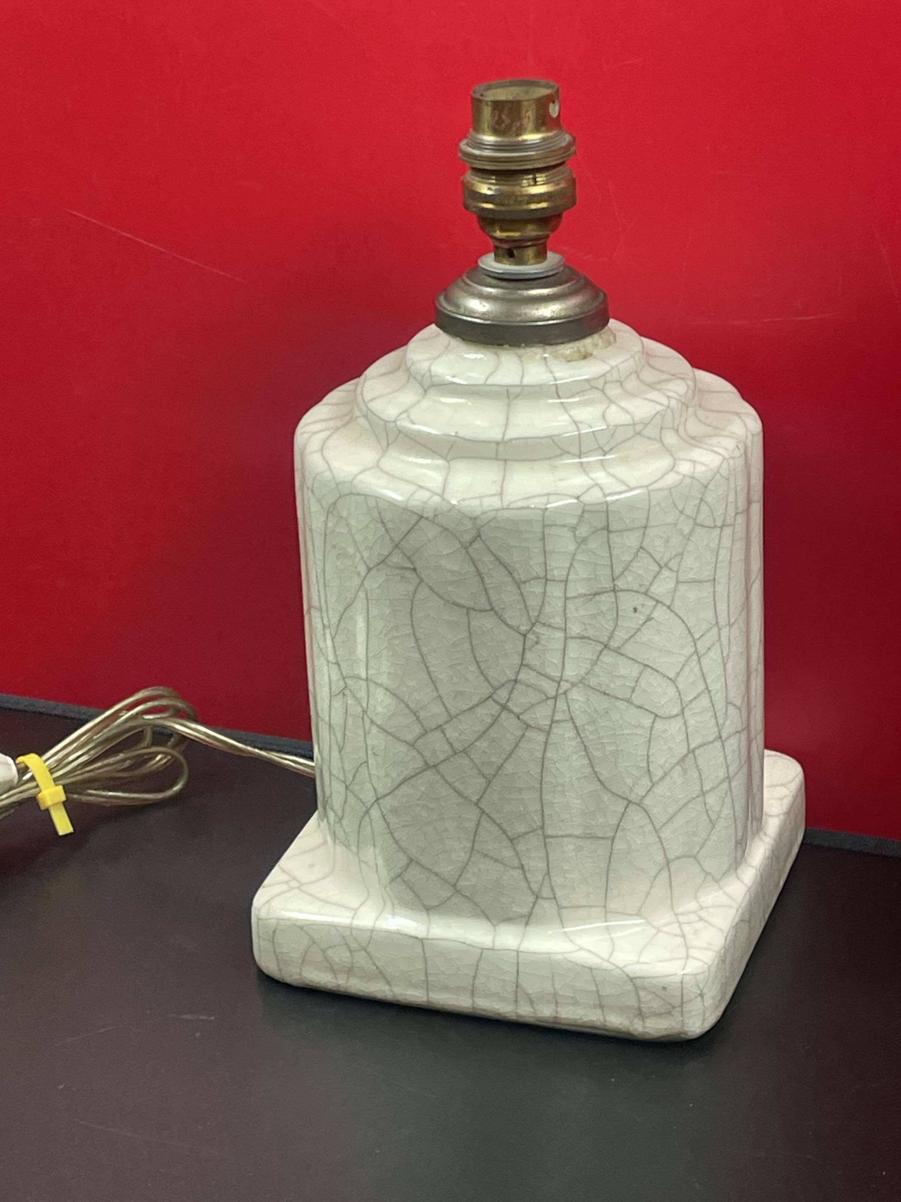 Art Deco cracked ceramic lamp base circa 1930 -