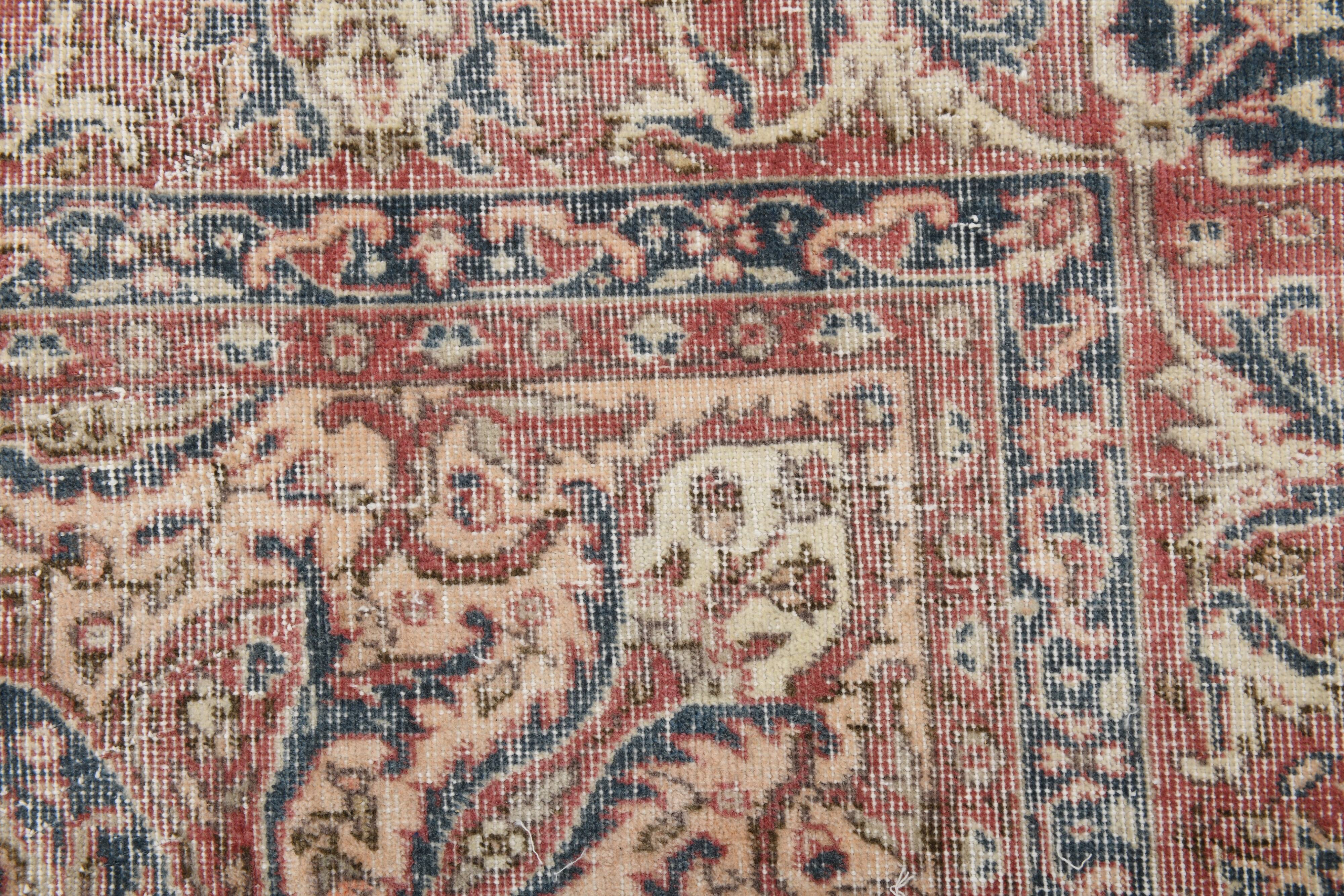 Faded Navy Blue Classic Vintage Persian Rug, 202x323 Cm