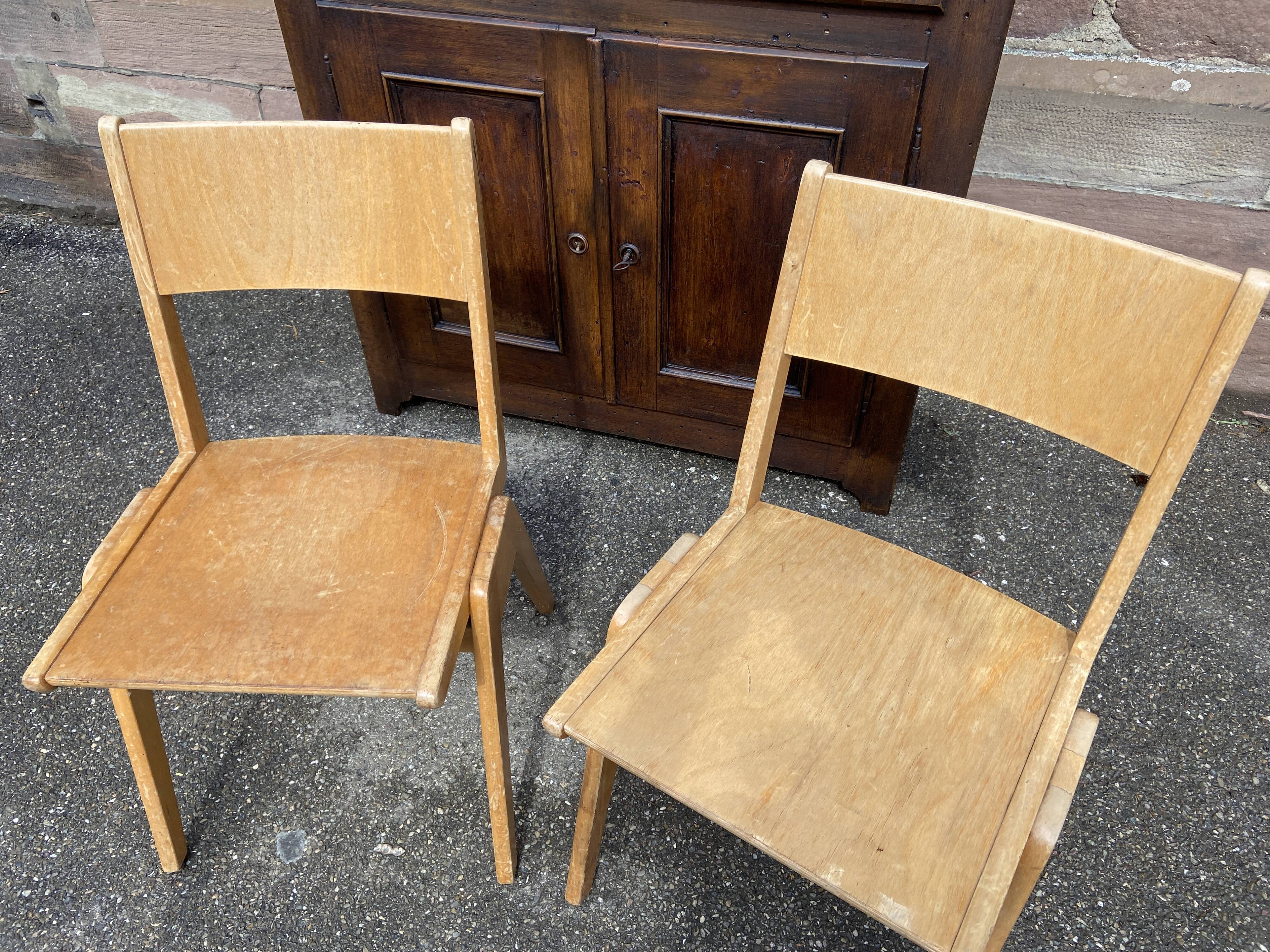 Pair of scandinavian chairs feet compass 1960