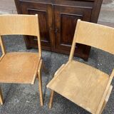 Pair of scandinavian chairs feet compass 1960