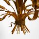 Beautiful 1970s gold-plated 5-arm tall metal chandelier by Hans Kögl