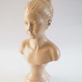 Bust of a young girl in plaster