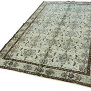 Handmade distressed oriental 1980s 190 cm x 300 cm blue rug