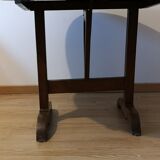 Round winemaker's table on original leather inlay gilded