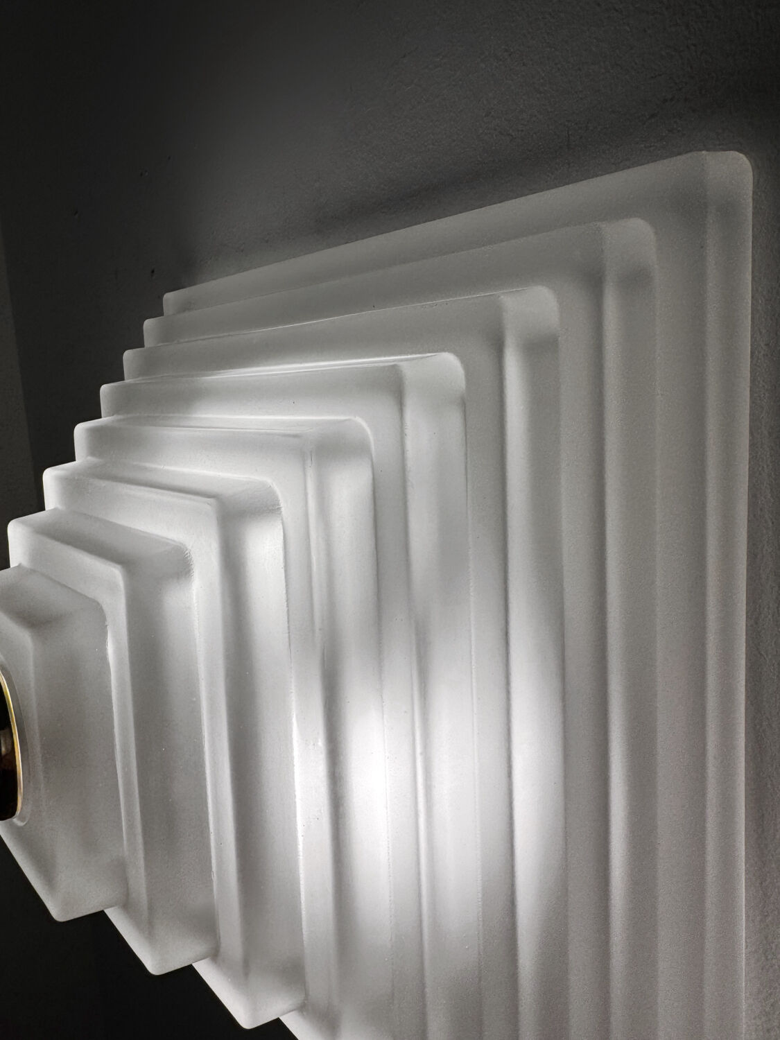 Pyramid glass ceiling light Limburg 1980s