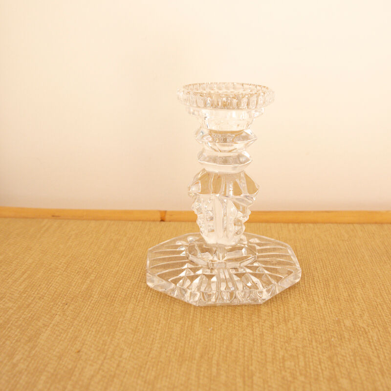 Worked glass candle holder