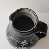 Glazed ceramic pitcher Signature identified signed Sceugau Coliutu