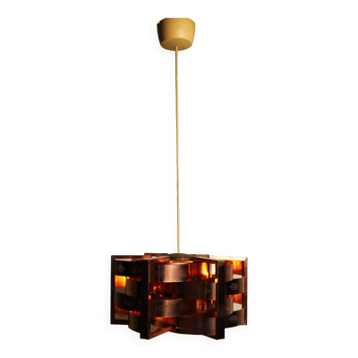 Suspension en cuivre par Werner Schou pour Coronell Electro, Danemark,1969.
