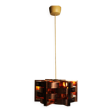 Copper pendant light by Werner Schou for Coronell Electro, Denmark, 1969.