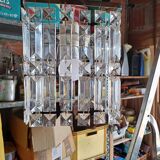 Vintage Chrome Chandelier and Transparent Plastic Pendants
