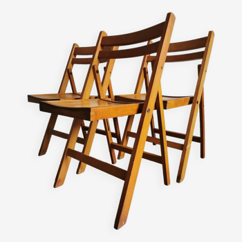 Set of 3 adult wooden folding chairs