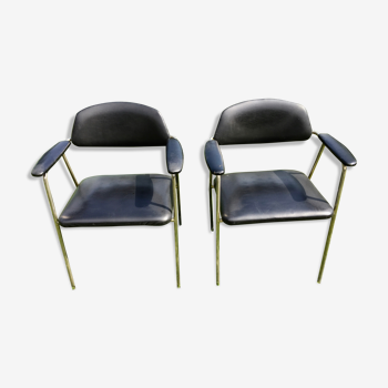 Paire de fauteuils Steiner années 50
