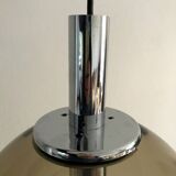 Vintage 70s smoked glass pendant light