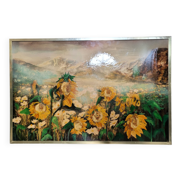Tableau Huile Sur Panneau Métallique