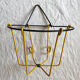 Vintage plant support 60s yellow and black iron