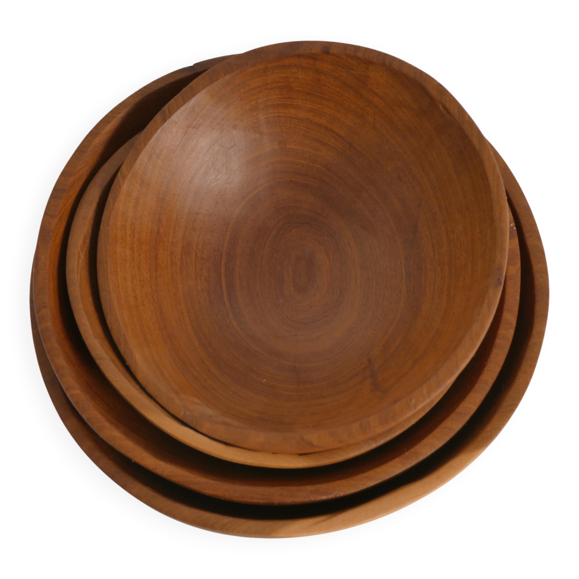 Handmade Akacia Wood Bowls, Set of 4