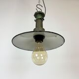 Industrial Blue Enamel Factory Pendant Lamp with Cast Aluminium Top, 1960s