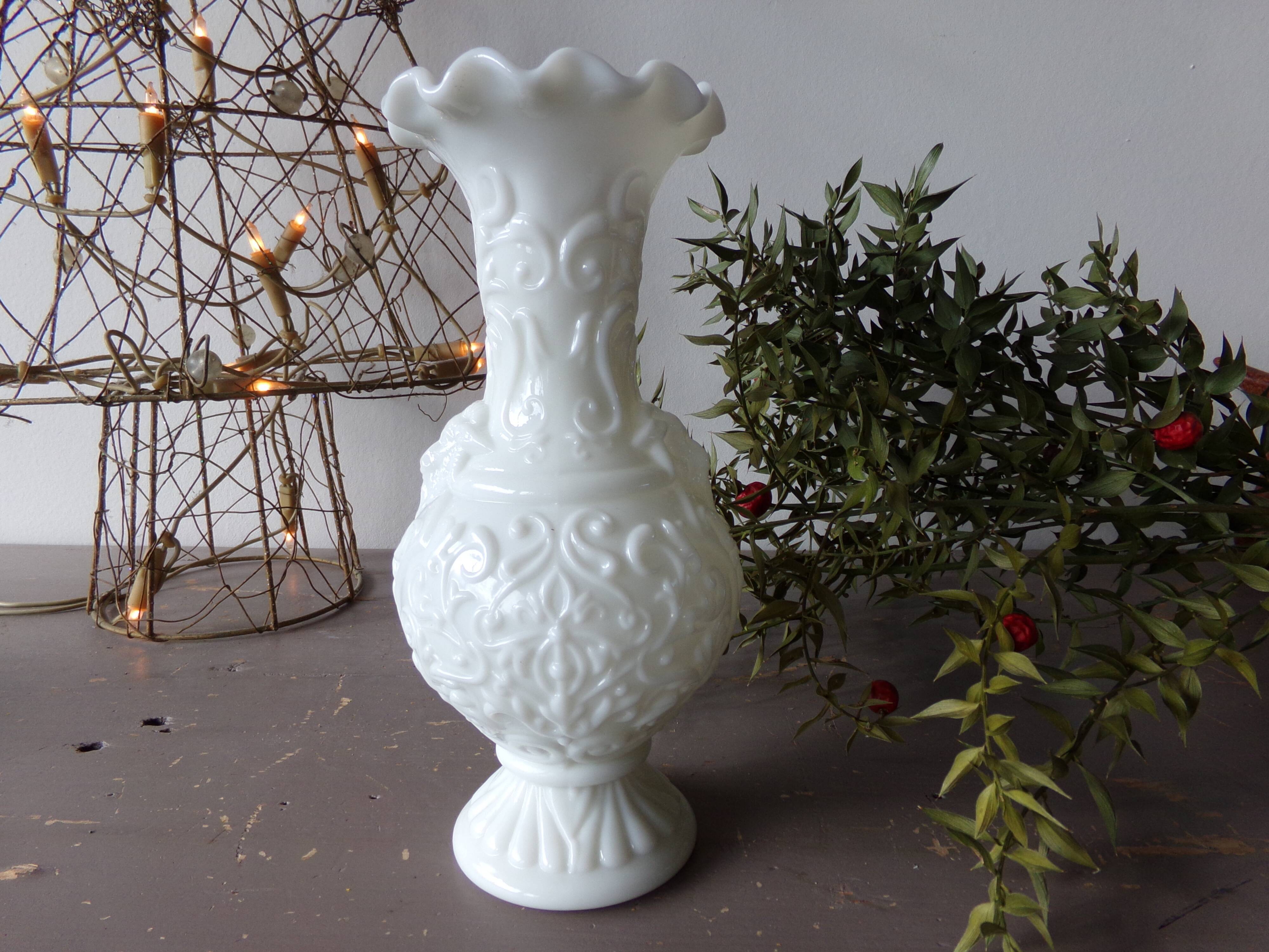 White opaline vase