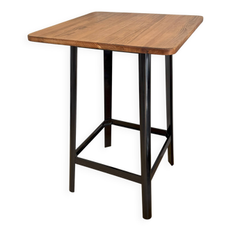 Black and raw pine high bar table