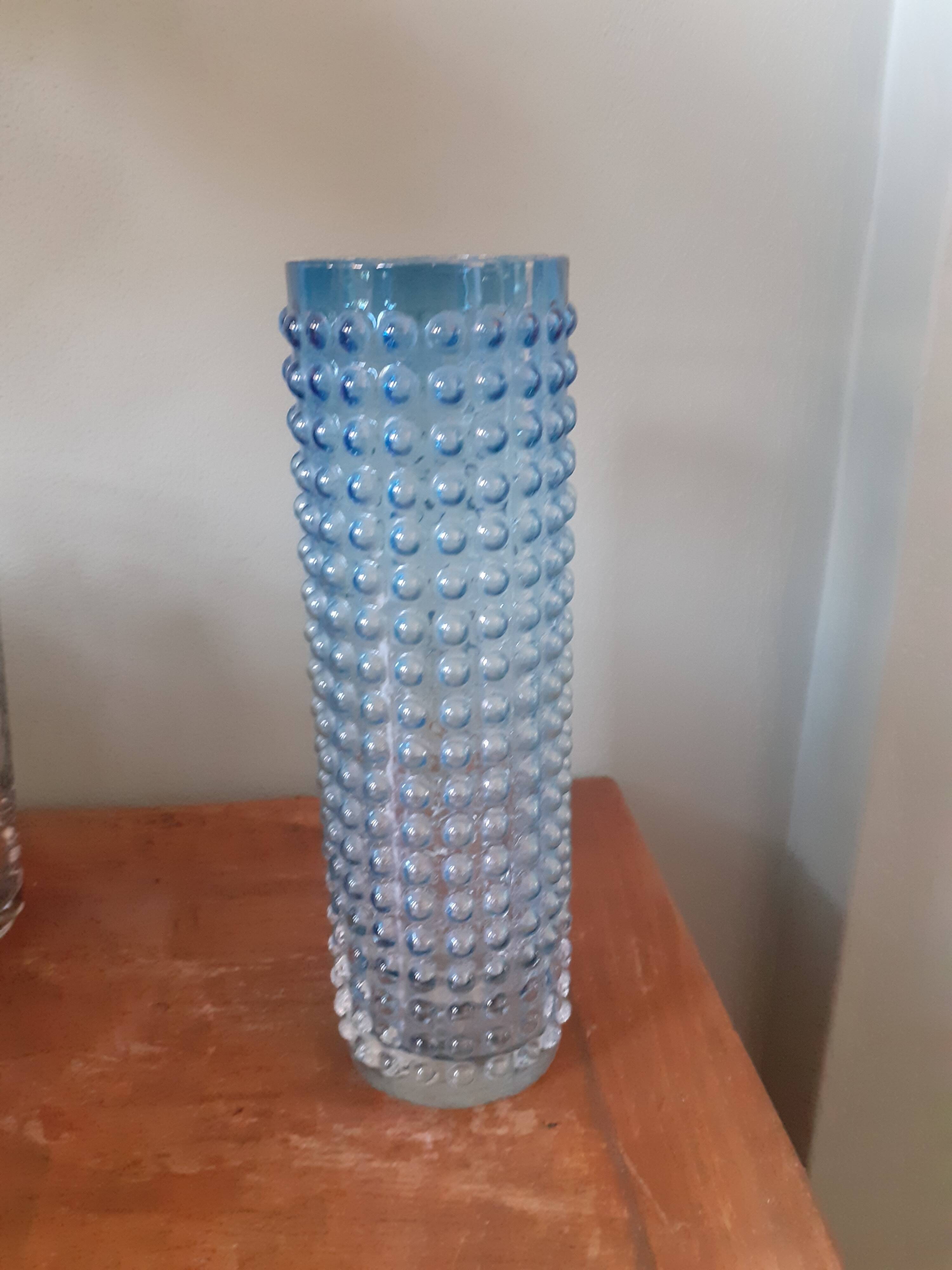 Vase vintage en verre à décor de bulles