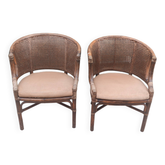 Fauteuil club en rotin