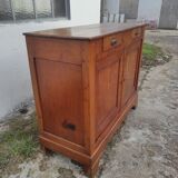 Old Parisian buffet in rustic oak 2 drawers 2 doors vintage country storage unit
