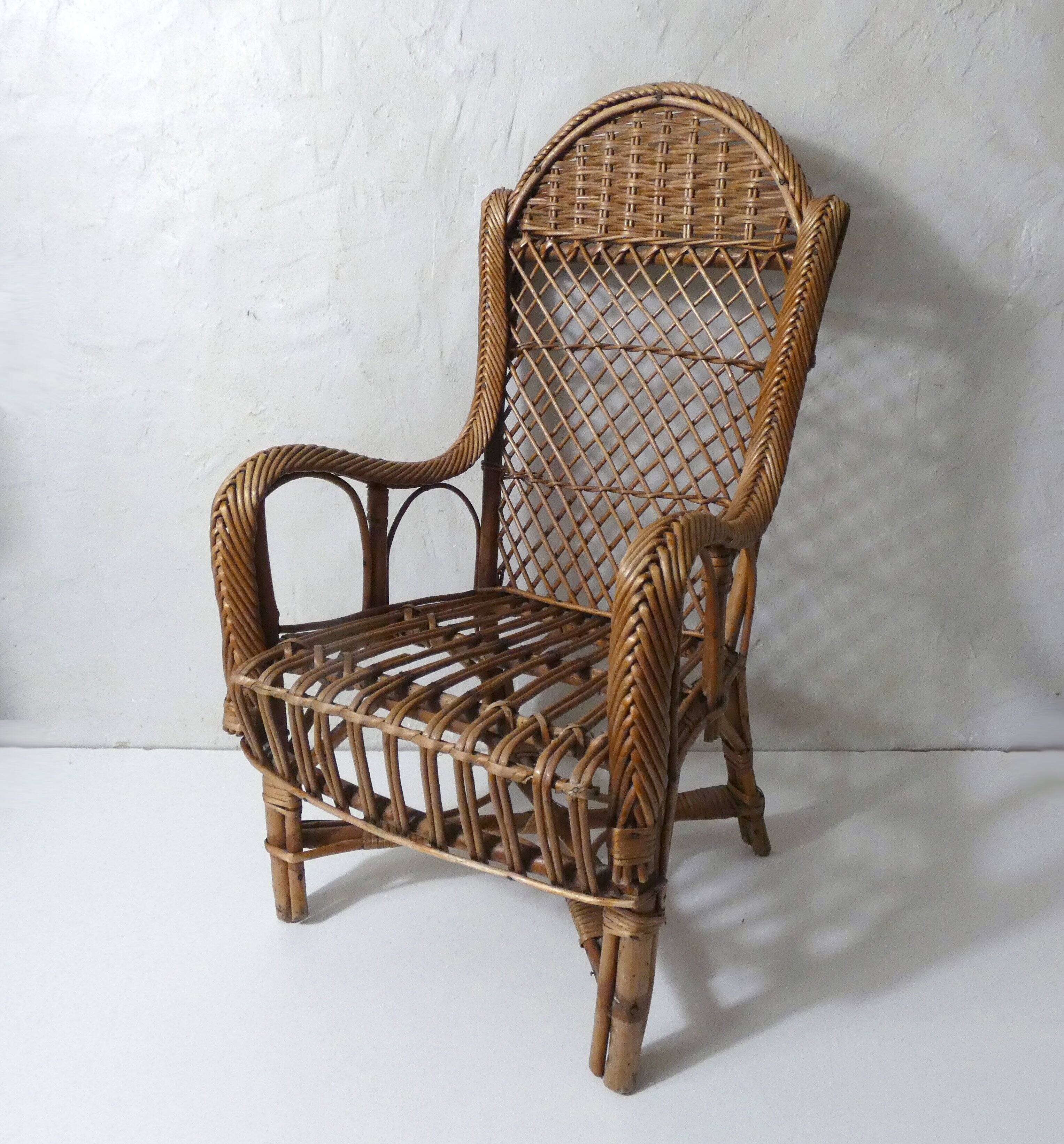 Fauteuil enfant en rotin