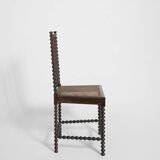 Turned wood and canning chair, XIXth c.