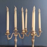 Pair of silver metal candlesticks