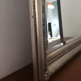 Bevelled mirror in silver wood 75x105cm