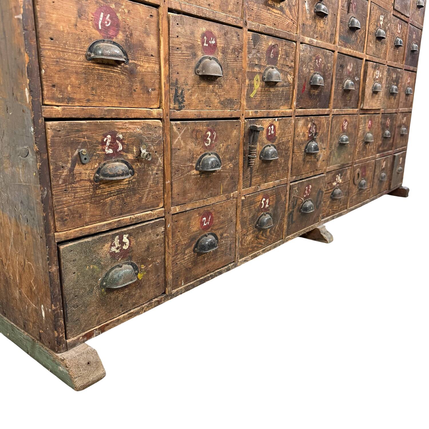 Large Antique Bank of Drawers – 48 Drawer Industrial Cabinet