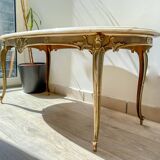 Vintage marble and bronze coffee table