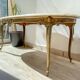 Table basse vintage en marbre et bronze