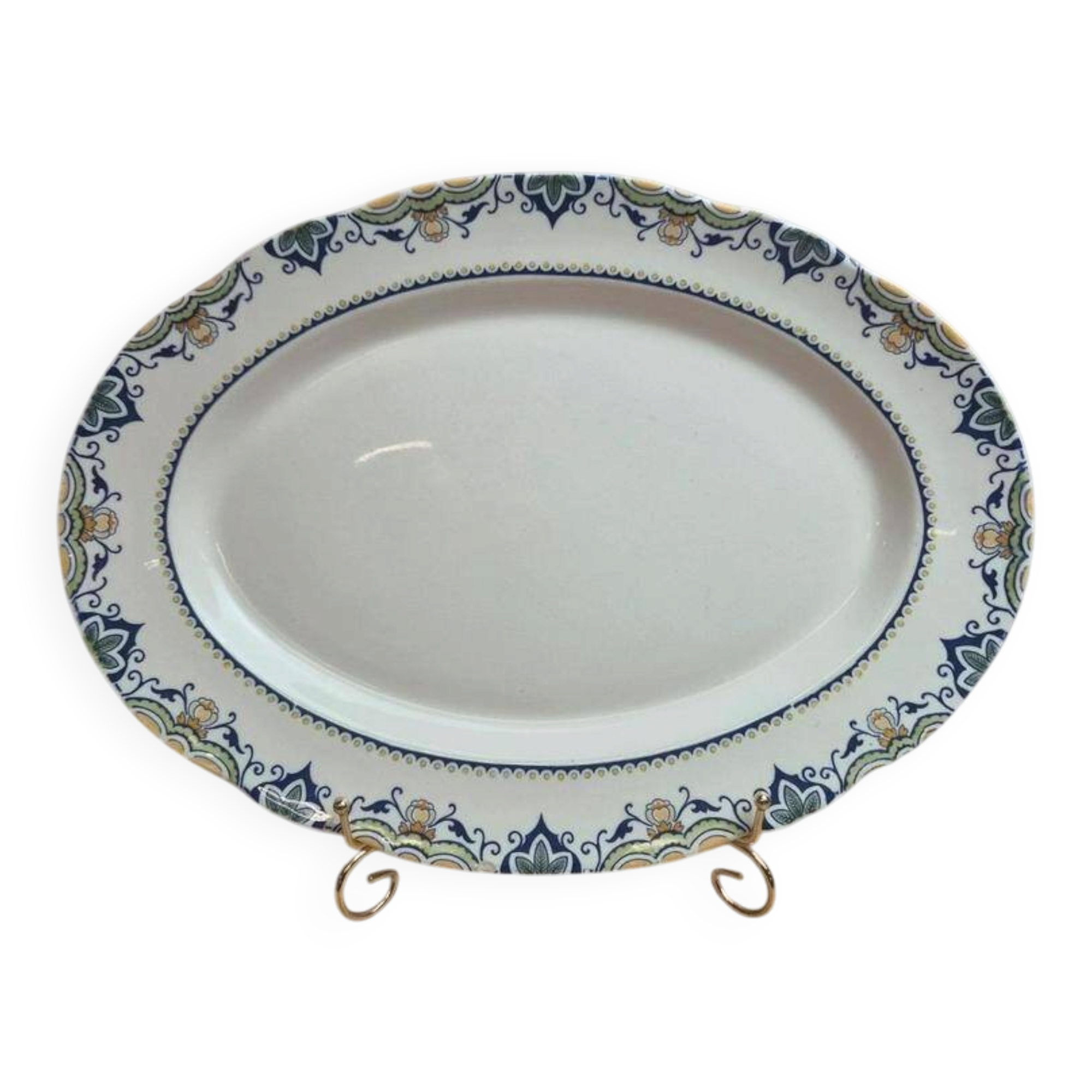 Large oval dish K&G Lunéville model Lisbonne antique 41.5 cm