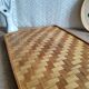 Rectangular braided bamboo top - vintage