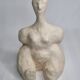 Modern white terracotta sculpture, Stylized female figure, 20 cm