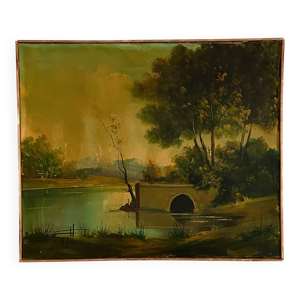 Huile sur toile Le vieux