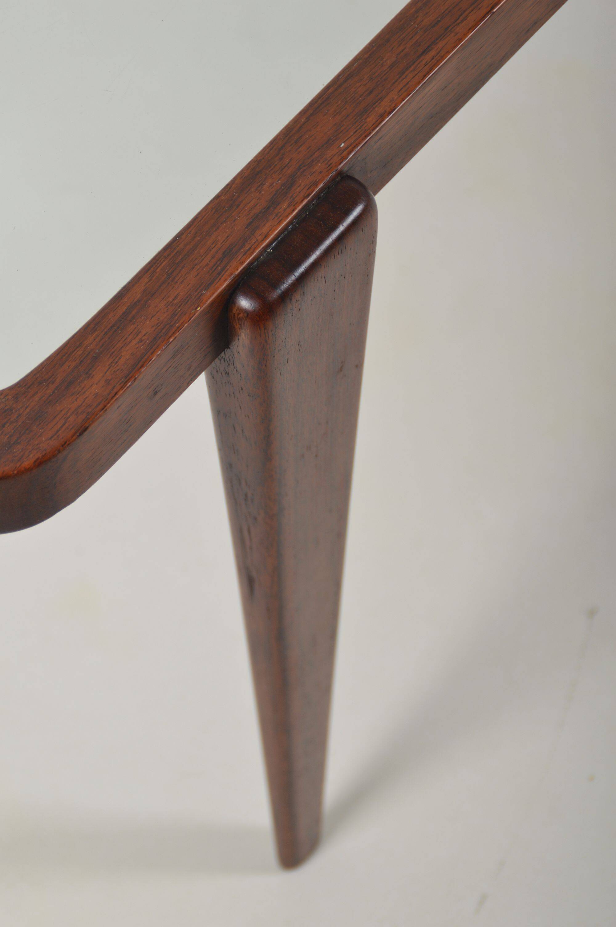 Italian coffee table with glass top in the style of Ico Parisi, 1950s