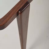 Italian coffee table with glass top in the style of Ico Parisi, 1950s