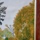 Painting / oil landscape river signed vintage 30x37.5