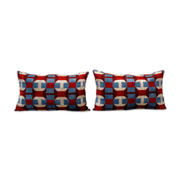 Set of two silk velvet pillow covers
