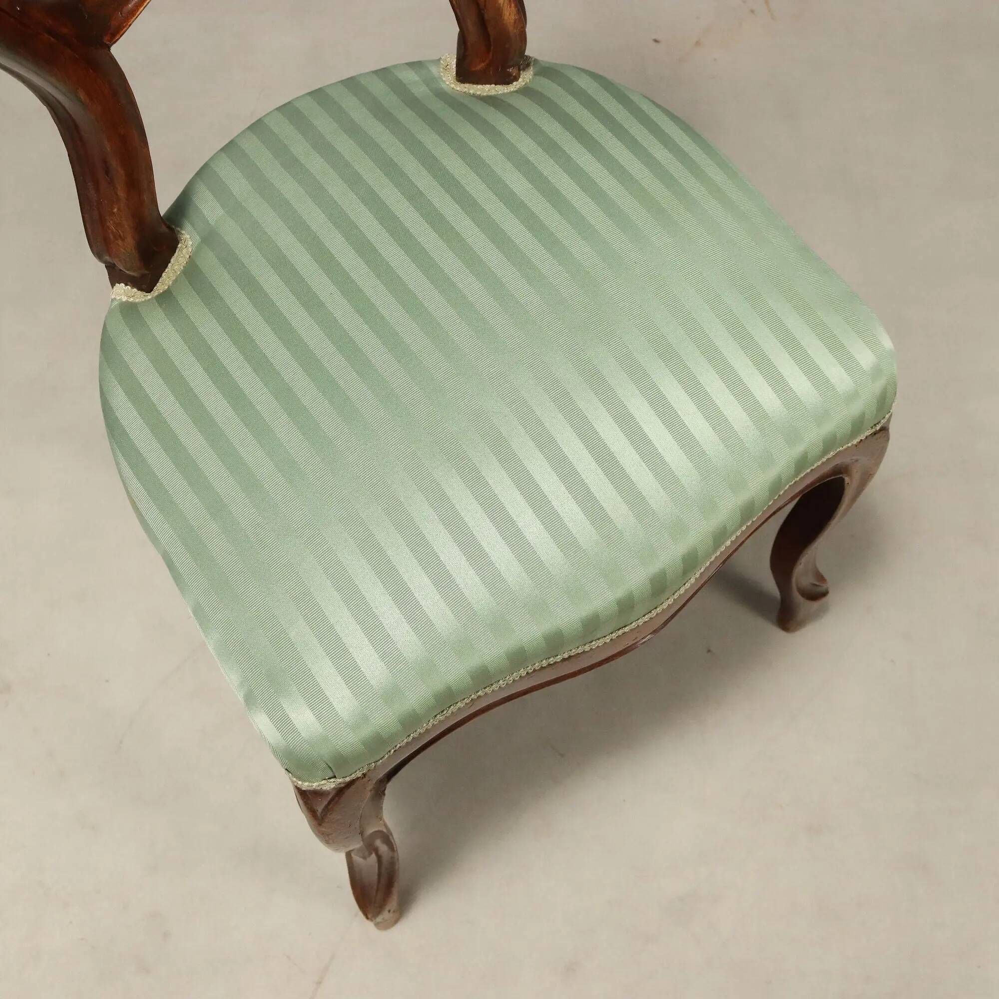 Antique Louis-Philippe walnut chairs, Italy, 19th century