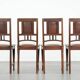 Set of four antique oak dining chairs in Art Nouveau style