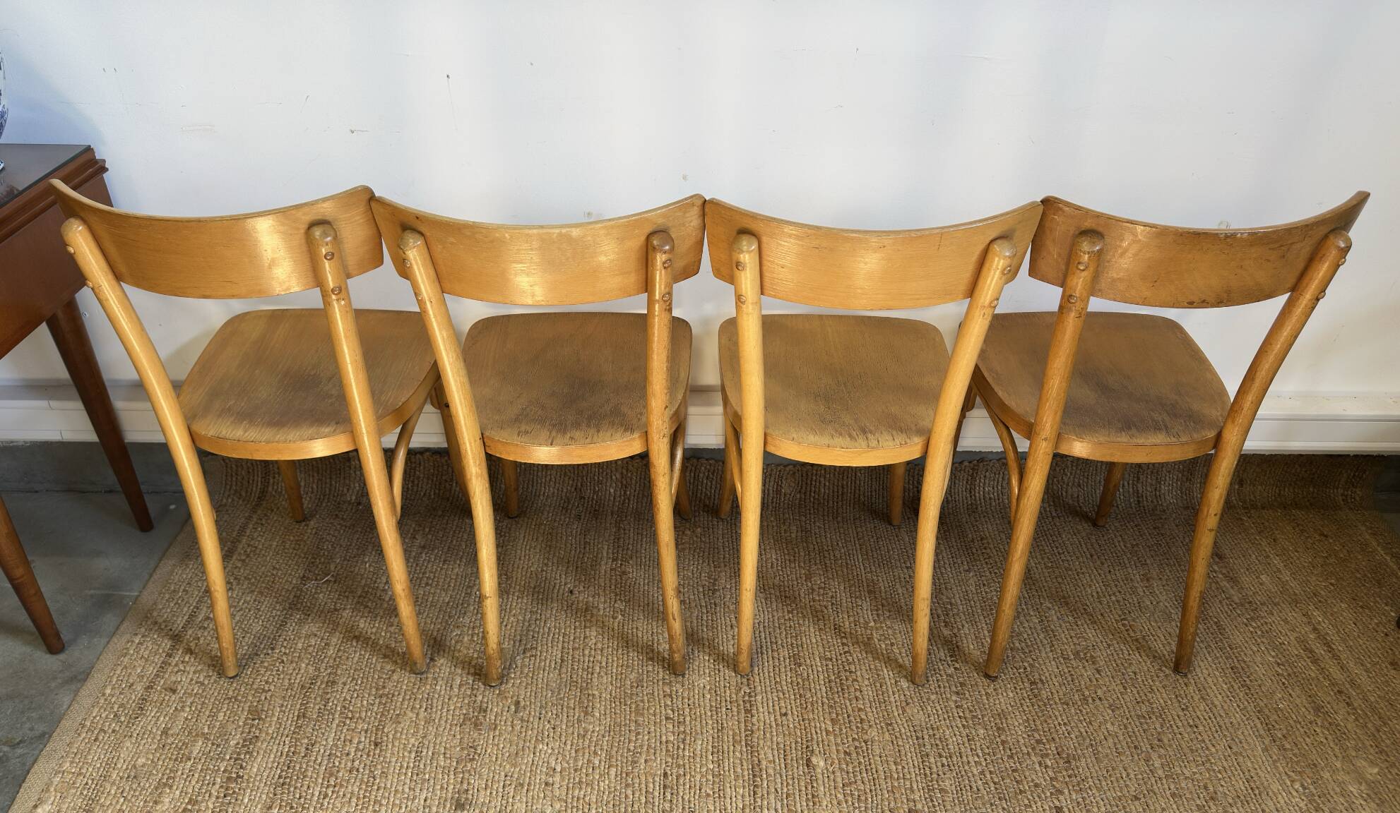4 chaises bistrot en bois courbé - style baumann