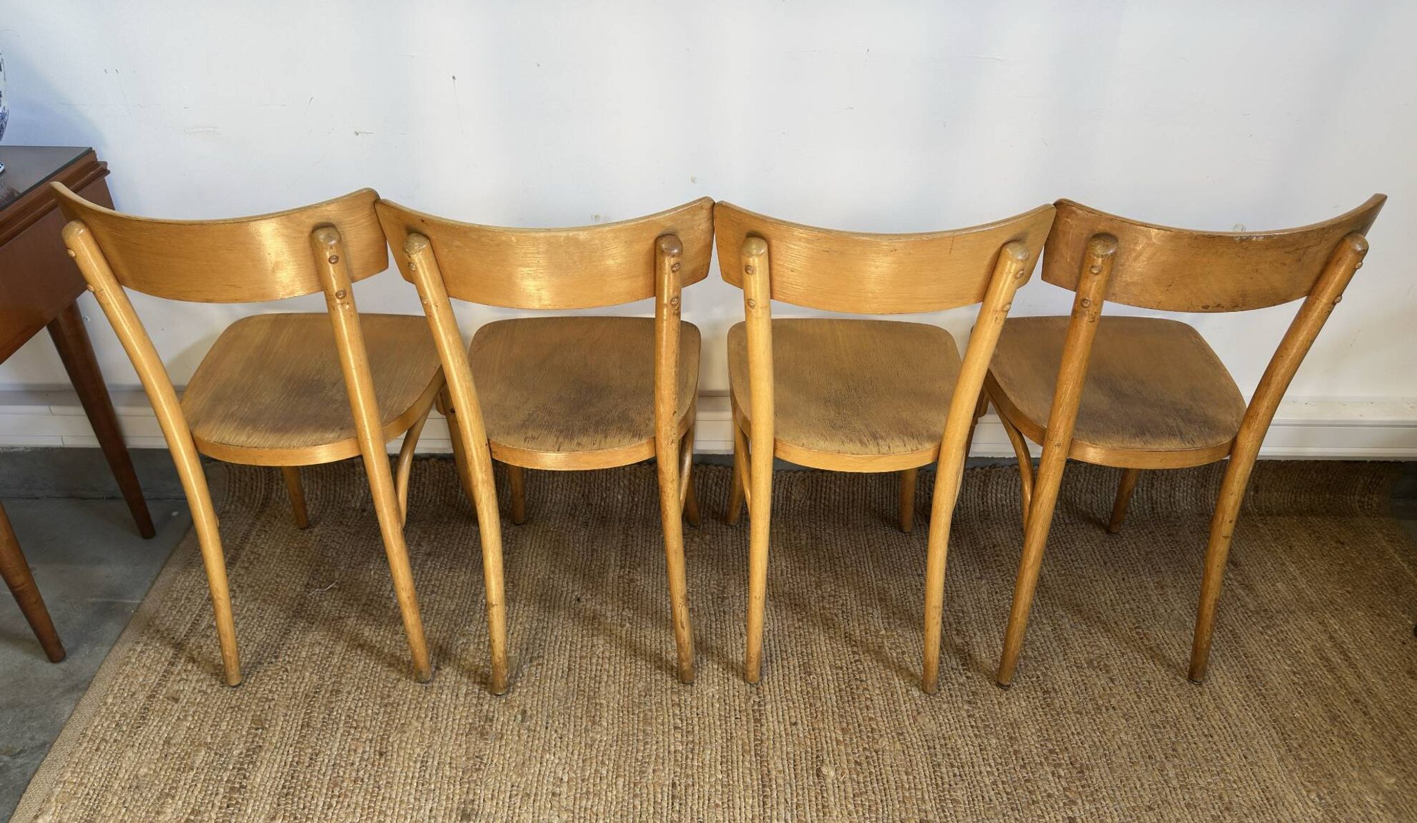 4 chaises bistrot en bois courbé - style baumann