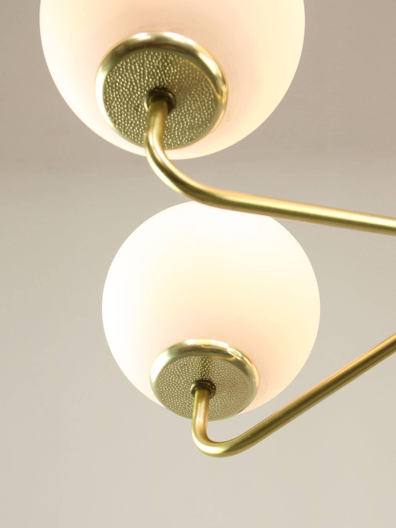 Mid-century Upward Sputnik Golden Chandelier, 60s