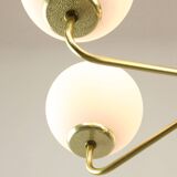Mid-century Upward Sputnik Golden Chandelier, 60s